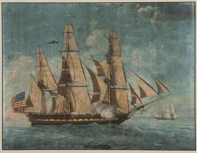 Die früheste bekannte Darstellung der USS Constitution von Michele Felice Corne